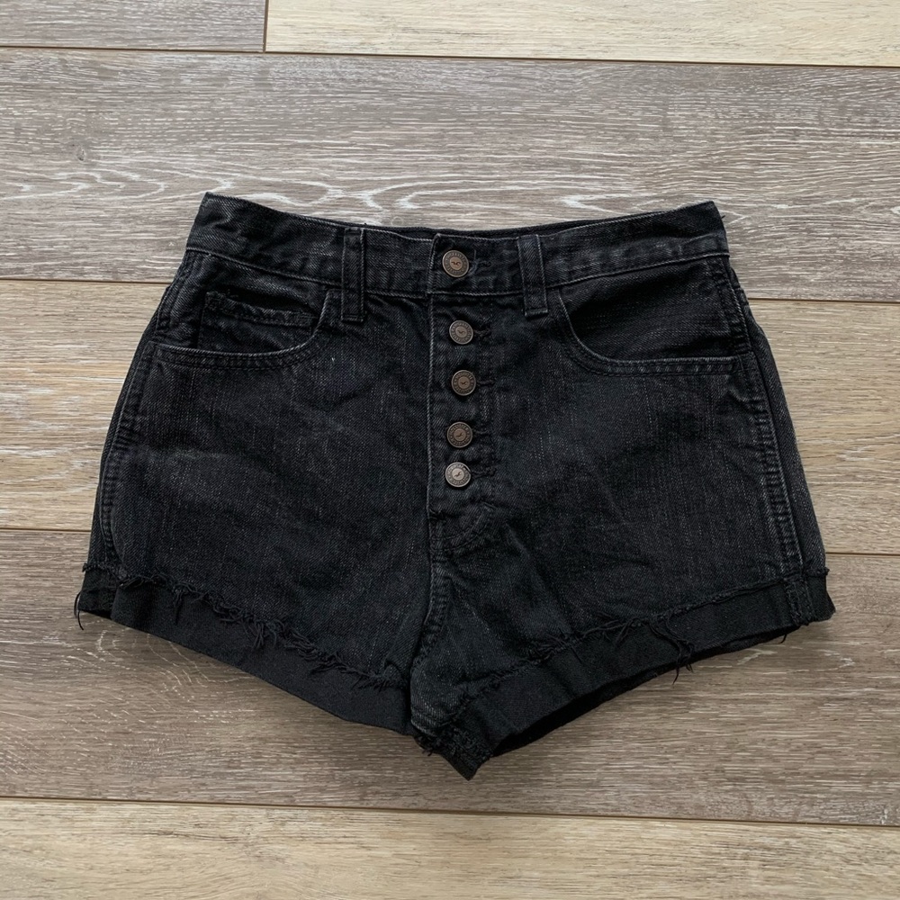 Hollister High-Waisted Button Fly Jean Shorts (00)